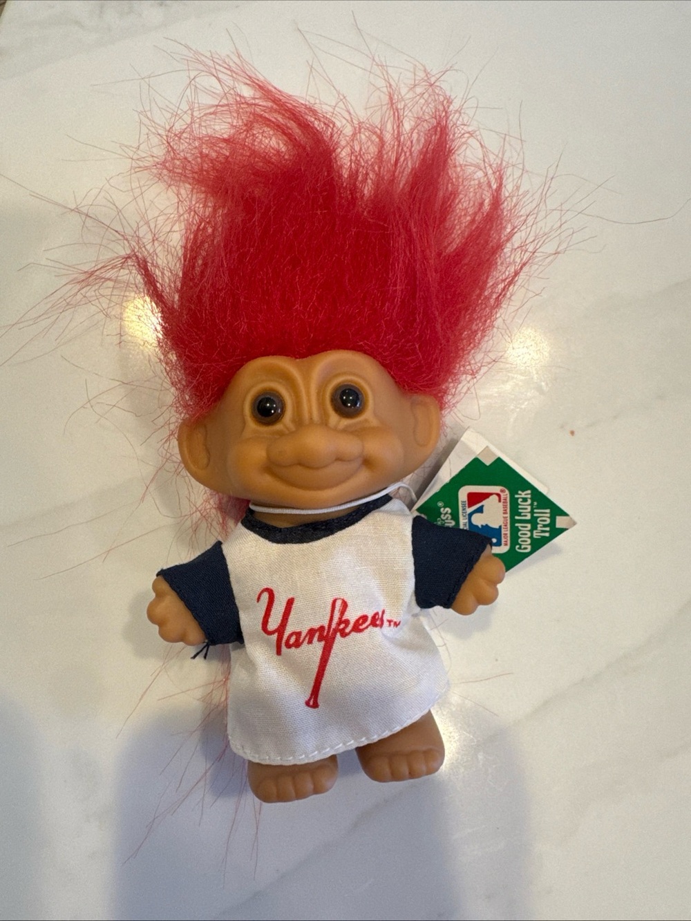 NY Yankees Russ Toys Goood Luck Troll Doll Lucky Mascot 3”